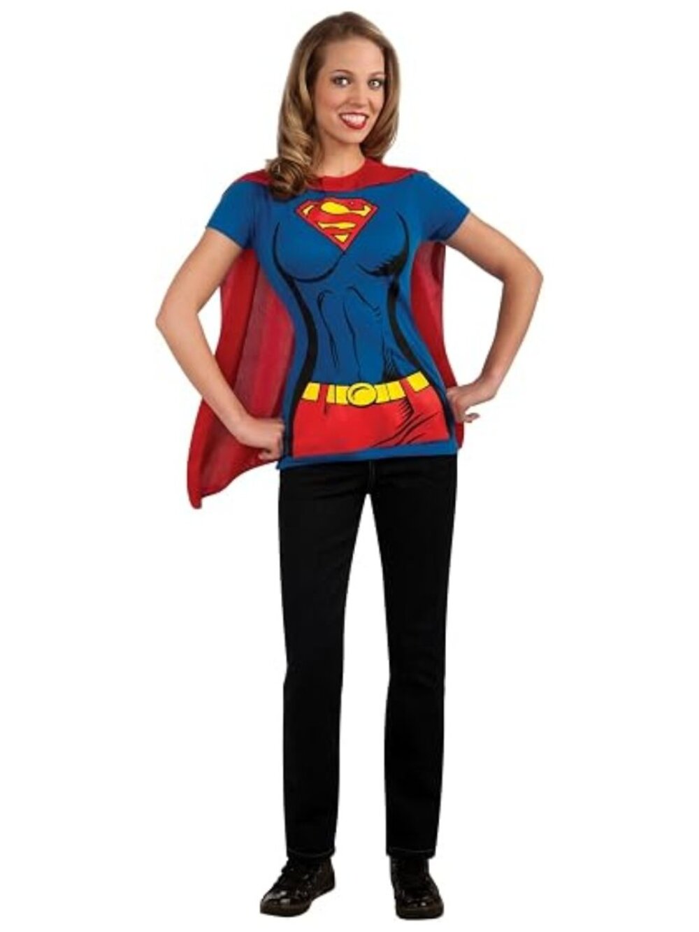 Super-Girl T-Shirt With Cape Costume